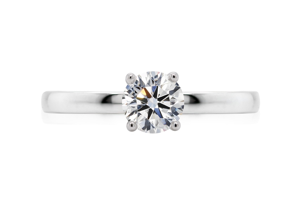 [CYC] Anillo de Compromiso Utopia con un diamante natural Corte Ideal Original 3/4ct VS2/I en oro blanco 18K