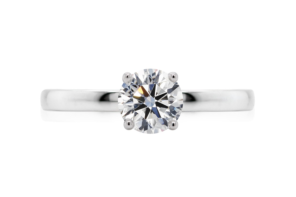 [CYC] Anillo de Compromiso Utopia con un diamante natural Corte Ideal Original 1ct VS2/I en oro blanco 18K