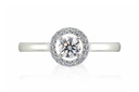 [CYC] Anillo de Compromiso Venus & Mars I con un diamante natural Corte Ideal Original 1/3ct VS2/I y adornado 14 diamantes naturales 0.10ct en oro blanco 18K