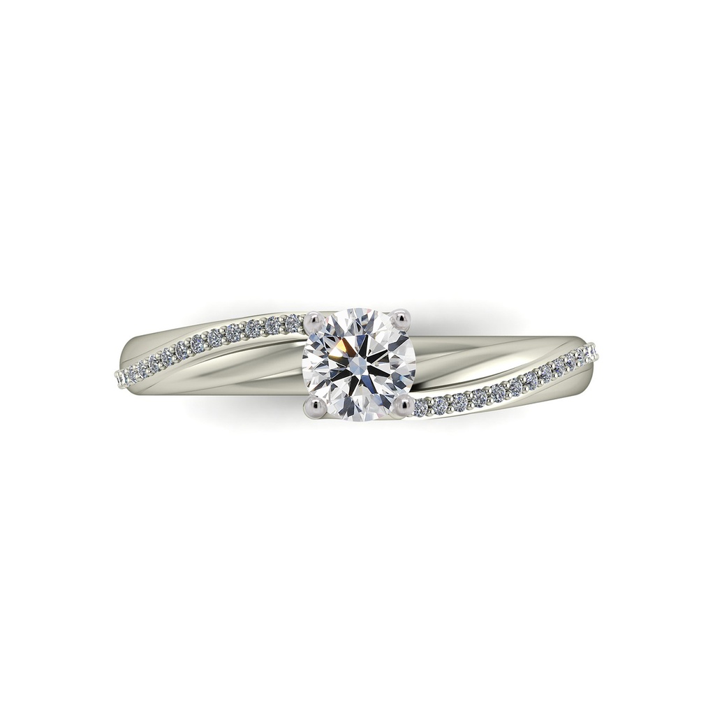 [CYC] Anillo de Compromiso Venus & Mars III con un diamante natural Corte Ideal Original 1/3ct VS2/I y adornado con 28 diamantes naturales 0.07ct en oro blanco 18K