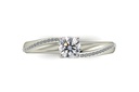 [CYC] Anillo de Compromiso Venus & Mars III con un diamante natural Corte Ideal Original 1/3ct VS2/I y adornado con 28 diamantes naturales 0.07ct en oro blanco 18K