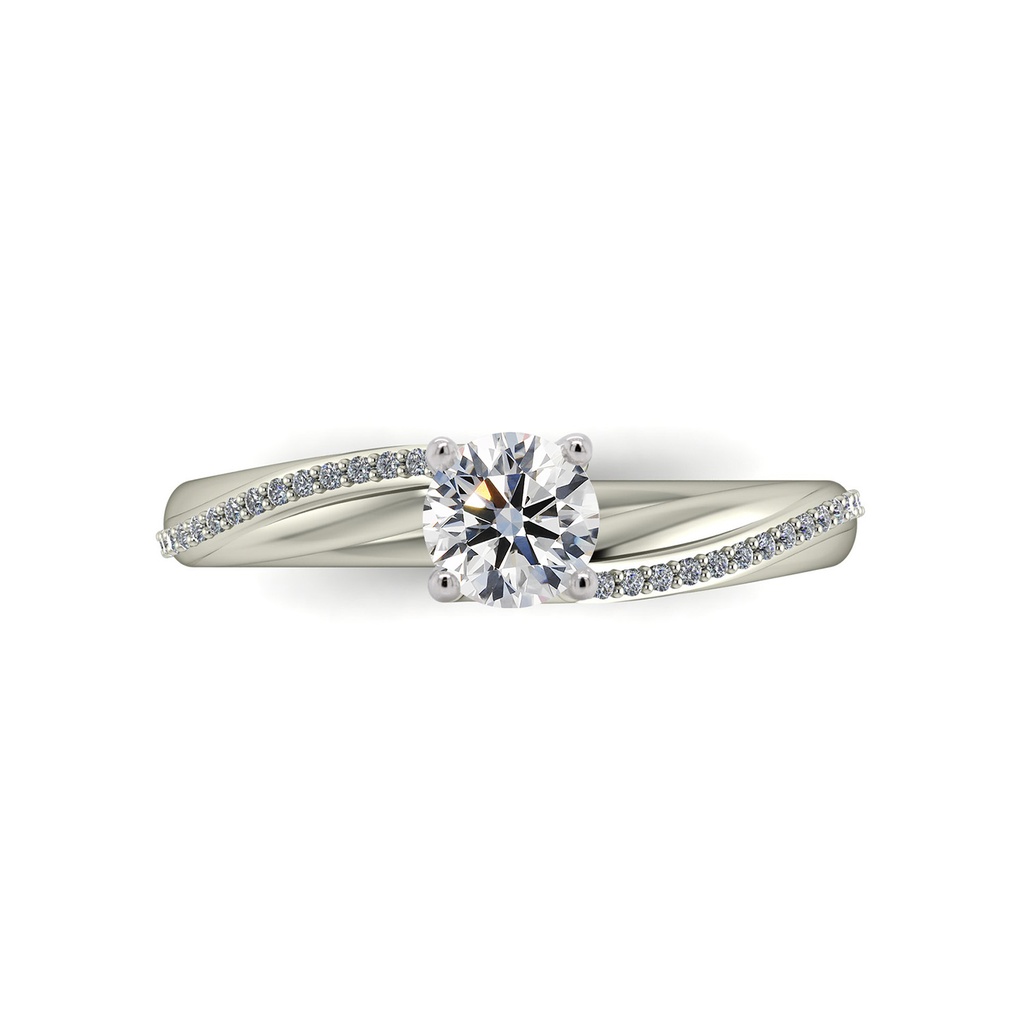 [CYC] Anillo de Compromiso Venus & Mars III con un diamante natural Corte Ideal Original 1/2ct VS2/I y adornado con 28 diamantes naturales 0.07ct en oro blanco 18K