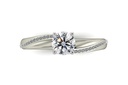 [CYC] Anillo de Compromiso Venus & Mars III con un diamante natural Corte Ideal Original 2/3ct VS2/I y adornado con 28 diamantes naturales 0.07ct en oro blanco 18K