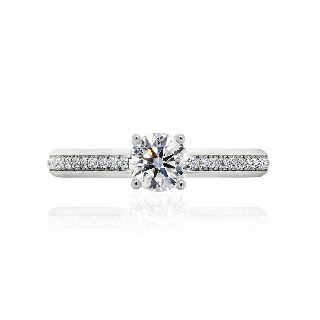 [CYC] Anillo de Compromiso Venus & Mars IV con un diamante natural Corte Ideal Original 2/3ct VS2/I y adornado con 26 diamantes naturales 0.12ct en oro blanco 18K