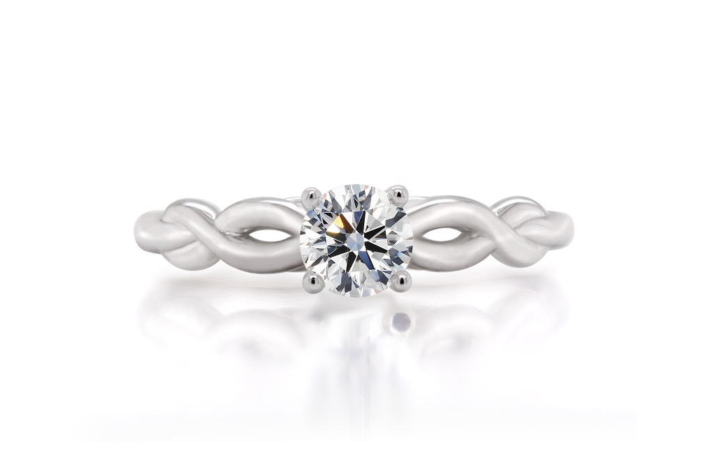 [CYC] Anillo de Compromiso Venus & Mars VII con un diamante natural Corte Ideal Original 1/3ct VS2/I en oro blanco 18K