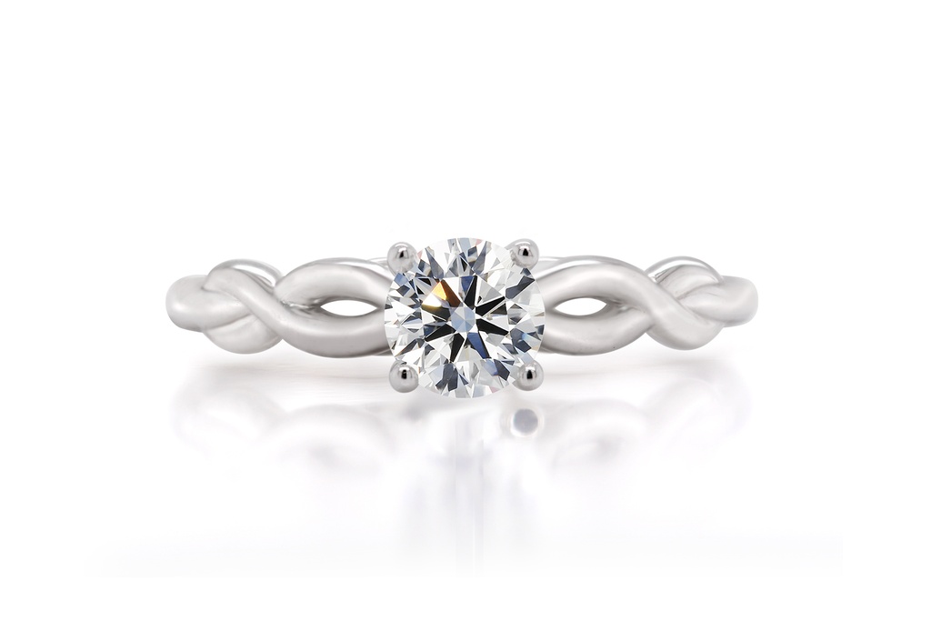 [CYC] Anillo de Compromiso Venus & Mars VII con un diamante natural Corte Ideal Original 1/2ct VS2/I en oro blanco 18K