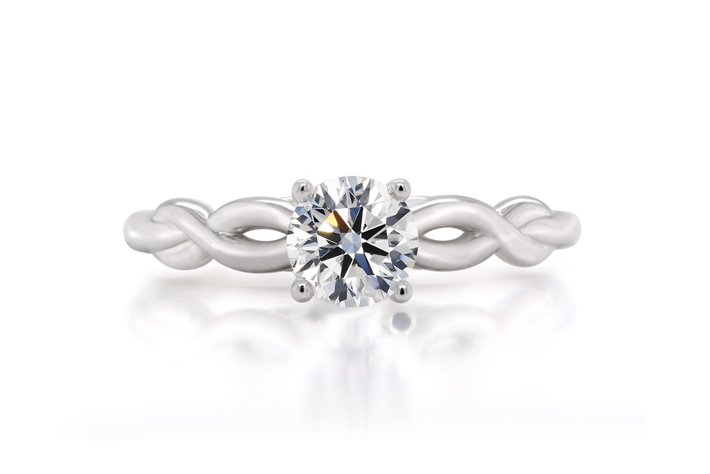 [CYC] Anillo de Compromiso Venus & Mars VII con un diamante natural Corte Ideal Original 2/3ct VS2/I en oro blanco 18K