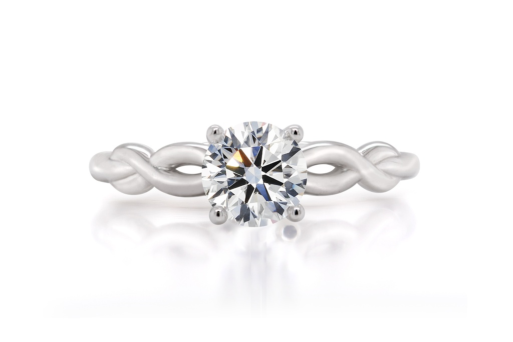 [CYC] Anillo de Compromiso Venus & Mars VII con un diamante natural Corte Ideal Original 3/4ct VS2/I en oro blanco 18K