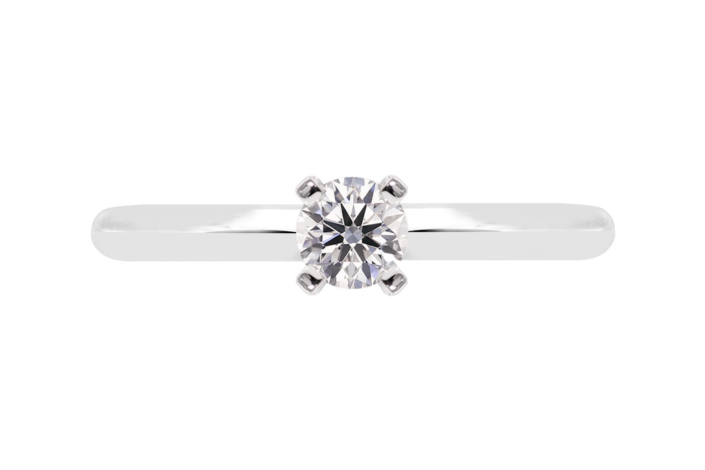 [CYC] Anillo de Compromiso Exquisite con un diamante natural Corte Ideal Original 1/4ct VS2/I en oro blanco 14K