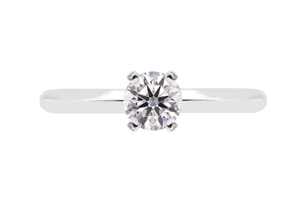 [CYC] Anillo de Compromiso Exquisite con un diamante natural Corte Ideal Original 1/2ct VS2/I en oro blanco 14K
