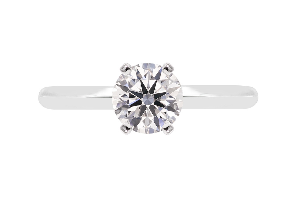 [CYC] Anillo de Compromiso Exquisite con un diamante natural Corte Ideal Original 1ct VS2/I en oro blanco 14K
