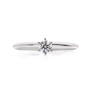 [CYC] Anillo de Compromiso Queen con un diamante natural Corte Ideal Original 1/4ct VS2/I en oro blanco 14K