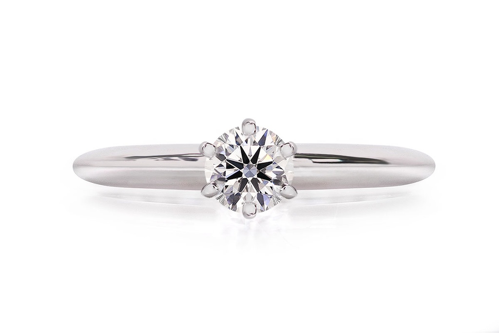 [CYC] Anillo de Compromiso Queen con un diamante natural Corte Ideal Original 1/3ct VS2/I en oro blanco 14K