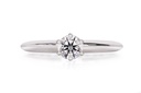 [CYC] Anillo de Compromiso Queen con un diamante natural Corte Ideal Original 1/3ct VS2/I en oro blanco 14K