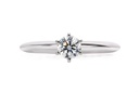 [CYC] Anillo de Compromiso Queen con un diamante natural Corte Ideal Original 1/2ct VS2/I en oro blanco 14K