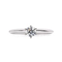 [CYC] Anillo de Compromiso Queen con un diamante natural Corte Ideal Original 1/2ct VS2/I en oro blanco 14K