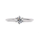 [CYC] Anillo de Compromiso Queen con un diamante natural Corte Ideal Original 2/3ct VS2/I en oro blanco 14K