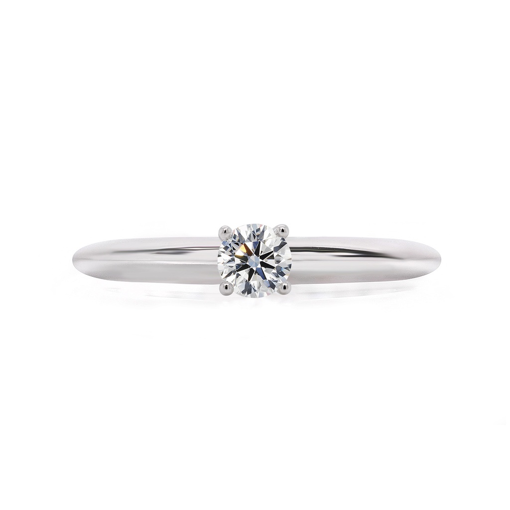 [CYC] Anillo de Compromiso Princess con un diamante natural Corte Ideal Original 1/4ct VS2/I en oro blanco 14K