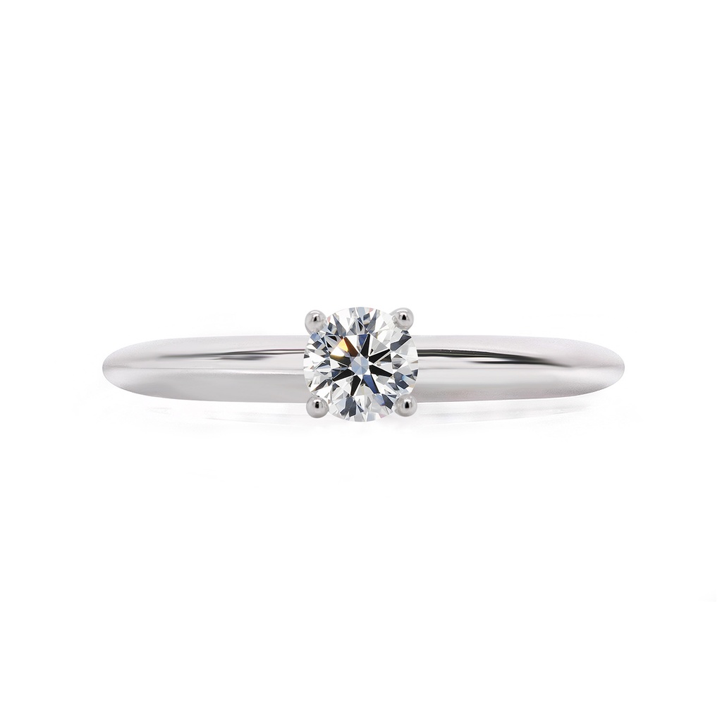 [CYC] Anillo de Compromiso Princess con un diamante natural Corte Ideal Original 1/3ct VS2/I en oro blanco 14K