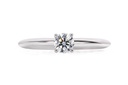 [CYC] Anillo de Compromiso Princess con un diamante natural Corte Ideal Original 1/3ct VS2/I en oro blanco 14K