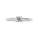[CYC] Anillo de Compromiso Princess con un diamante natural Corte Ideal Original 1/3ct VS2/I en oro blanco 14K
