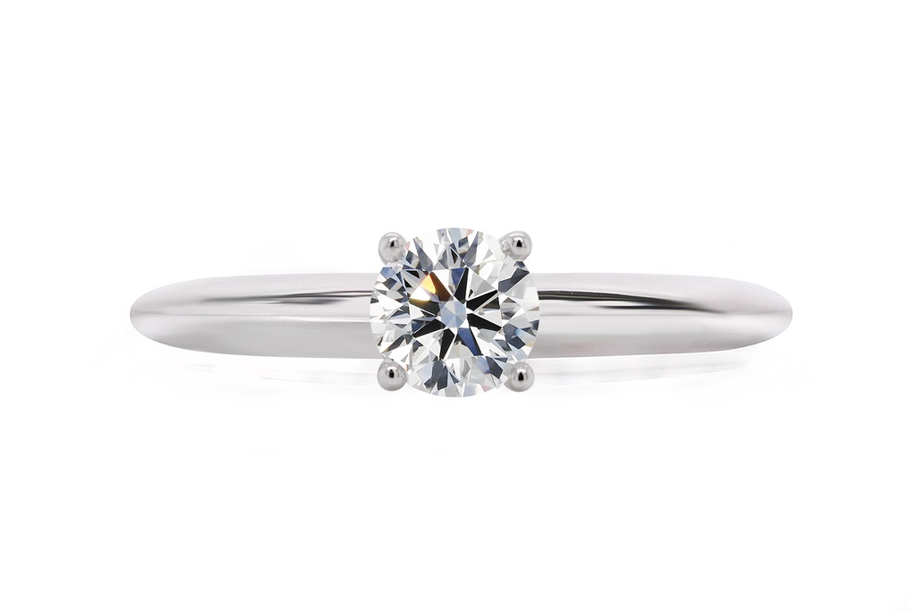 [CYC] Anillo de Compromiso Princess con un diamante natural Corte Ideal Original 2/3ct VS2/I en oro blanco 14K