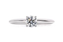 [CYC] Anillo de Compromiso Princess con un diamante natural Corte Ideal Original 2/3ct VS2/I en oro blanco 14K
