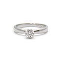 [CYC] Anillo de Compromiso Tulipset con un diamante natural Corte Ideal Original 1/4ct VS2/I en oro blanco 14K