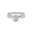 [CYC] Anillo de Compromiso Tulipset con un diamante natural Corte Ideal Original 1/2ct VS2/I en oro blanco 14K