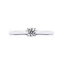 [CYC] Anillo de Compromiso Pyramide con un diamante natural Corte Ideal Original 1/3ct VS2/I en oro blanco 14K