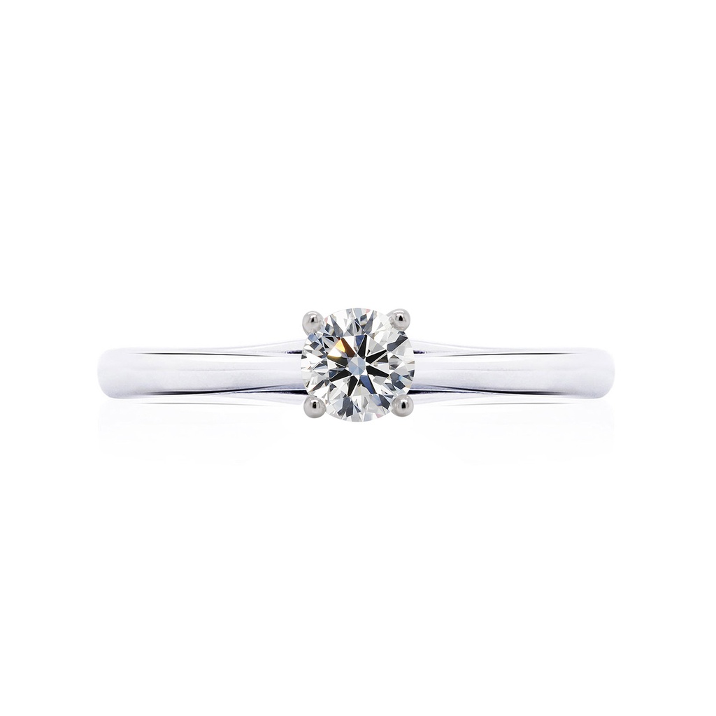 [CYC] Anillo de Compromiso Pyramide con un diamante natural Corte Ideal Original 1/2ct VS2/I en oro blanco 14K