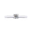 [CYC] Anillo de Compromiso Pyramide con un diamante natural Corte Ideal Original 1/2ct VS2/I en oro blanco 14K