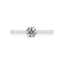 [CYC] Anillo de Compromiso Crown con un diamante natural Corte Ideal Original 1/2ct VS2/I en oro blanco 14K