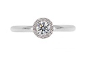 [CYC] Anillo de Compromiso Cinderella I con un diamante natural Corte Ideal Original 1/3ct VS2/I y adornado con 0.09ct de diamantes naturales en oro blanco/rosa 18K