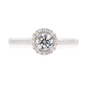 [CYC] Anillo de Compromiso Cinderella I con un diamante natural Corte Ideal Original 1/3ct VS2/I y adornado con 0.09ct de diamantes naturales en oro blanco/rosa 18K