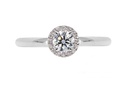 [CYC] Anillo de Compromiso Cinderella I con un diamante natural Corte Ideal Original 1/2ct VS2/I y adornado con 0.09ct de diamantes naturales en oro blanco/rosa 18K