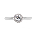 [CYC] Anillo de Compromiso Cinderella I con un diamante natural Corte Ideal Original 1/2ct VS2/I y adornado con 0.09ct de diamantes naturales en oro blanco/rosa 18K