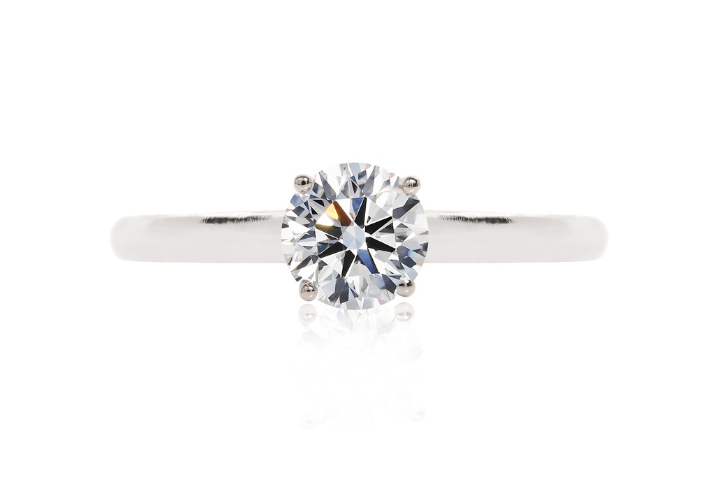 [CYC] Anillo de Compromiso Cinderella IV con un diamante natural Corte Ideal Original 3/4ct VS2/I en oro blanco/rosa 18K