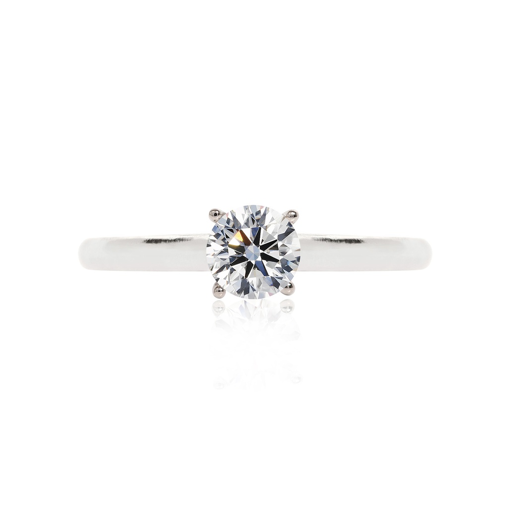 [CYC] Anillo de Compromiso Cinderella V con un diamante natural Corte Ideal Original 2/3ct VS2/I en oro blanco/rosa 18K