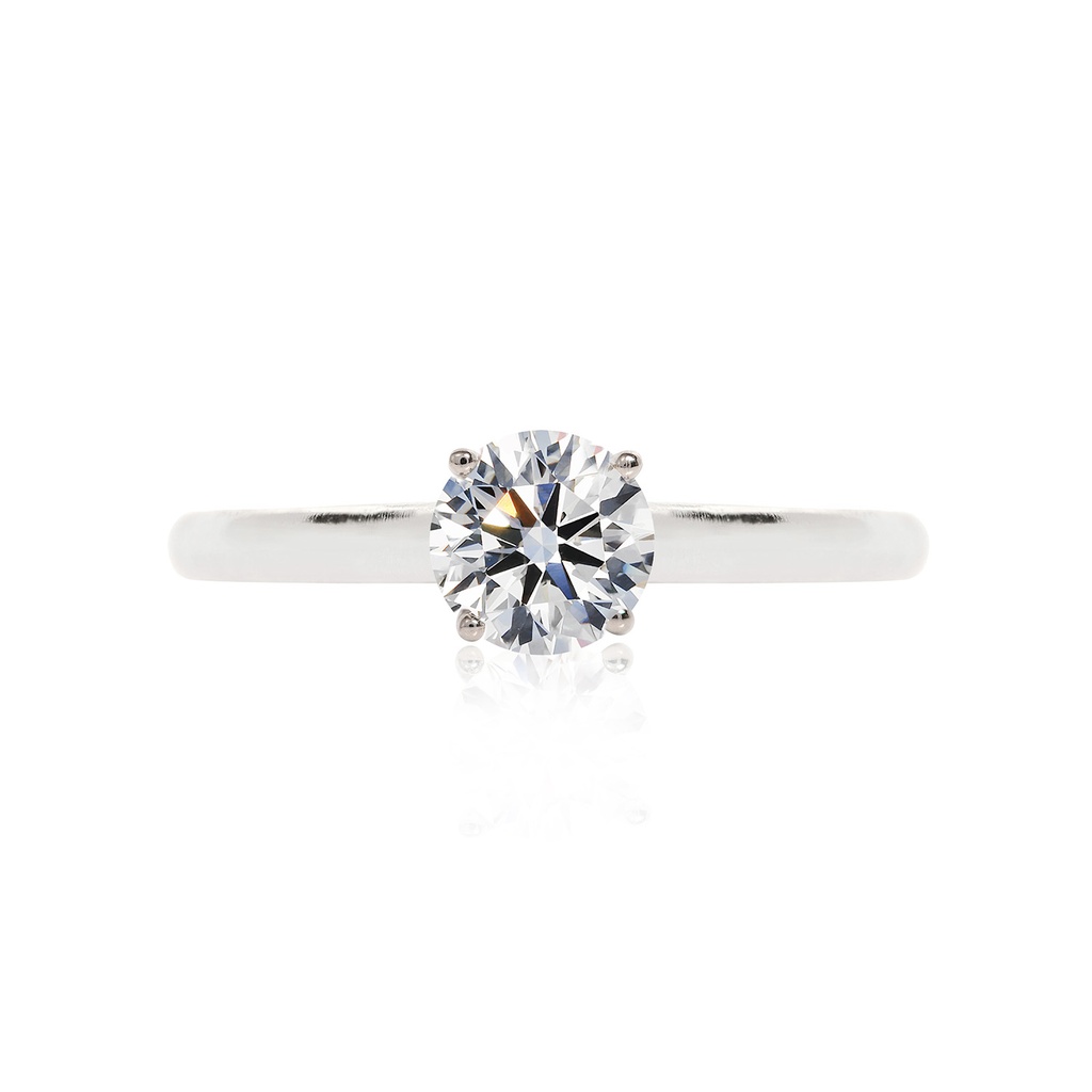 [CYC] Anillo de Compromiso Cinderella V con un diamante natural Corte Ideal Original 3/4ct VS2/I en oro blanco/rosa 18K