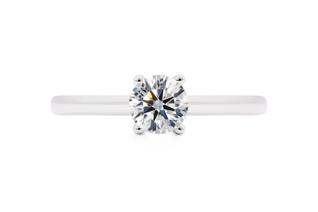 [CYC] Anillo de Compromiso Cinderella VII con un diamante natural Corte Ideal Original 2/3ct VS2/I en oro blanco/rosa 18K