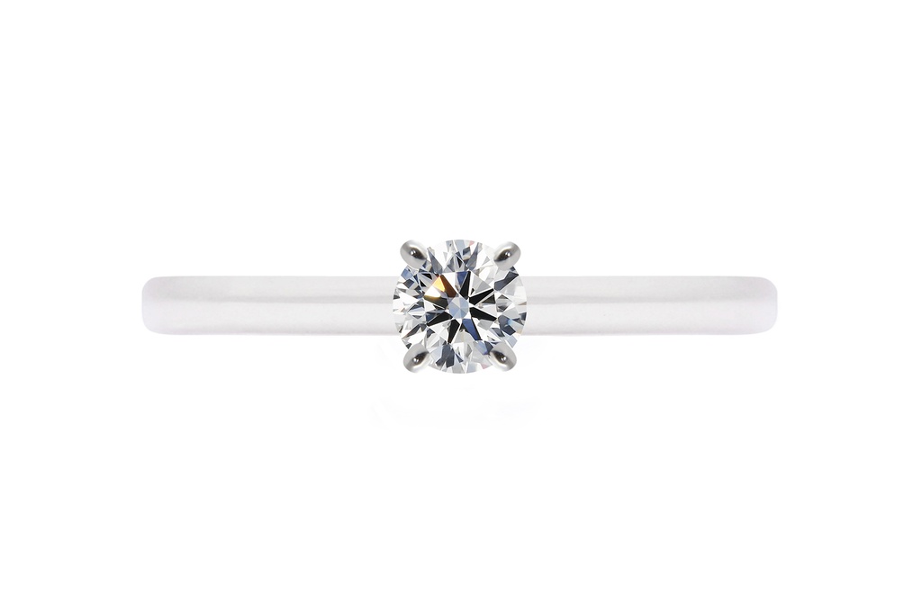 [CYC] Anillo de Compromiso Cinderella VIII con un diamante natural Corte Ideal Original 1/4ct VS2/I en oro blanco/rosa 18K