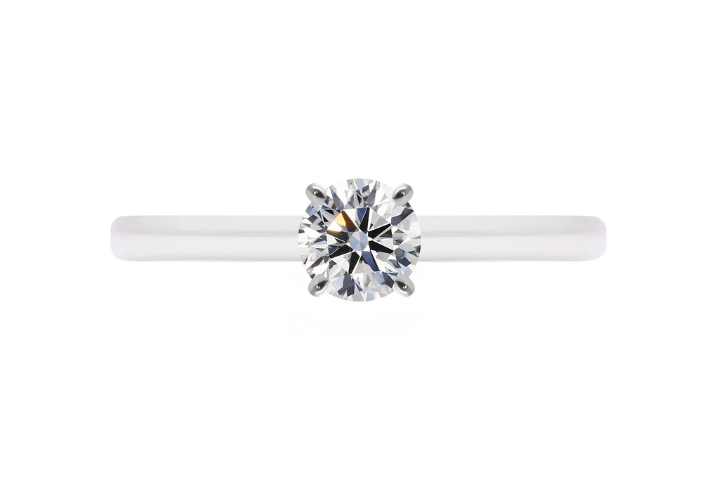 [CYC] Anillo de Compromiso Cinderella VIII con un diamante natural Corte Ideal Original 1/2ct VS2/I en oro blanco/rosa 18K