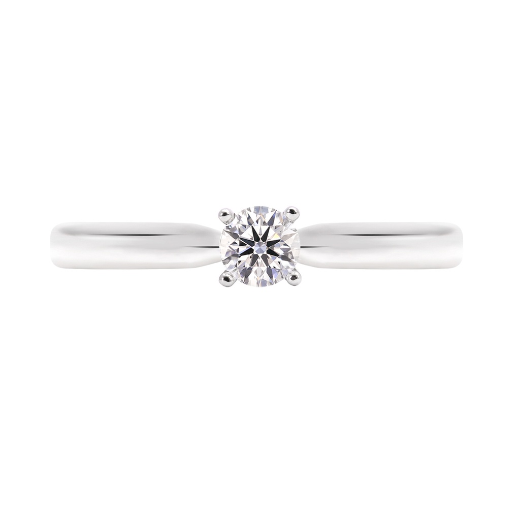 [CYC] Anillo de Compromiso Dolce con un diamante natural Corte Ideal Original 1/4ct VS2/I en oro blanco 18K