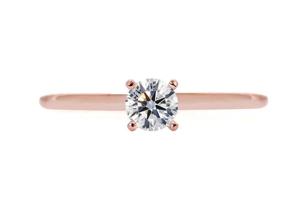 [CYC] Anillo de Compromiso Dolce con un diamante natural Corte Ideal Original 1/2ct VS2/I en oro rosa 18K