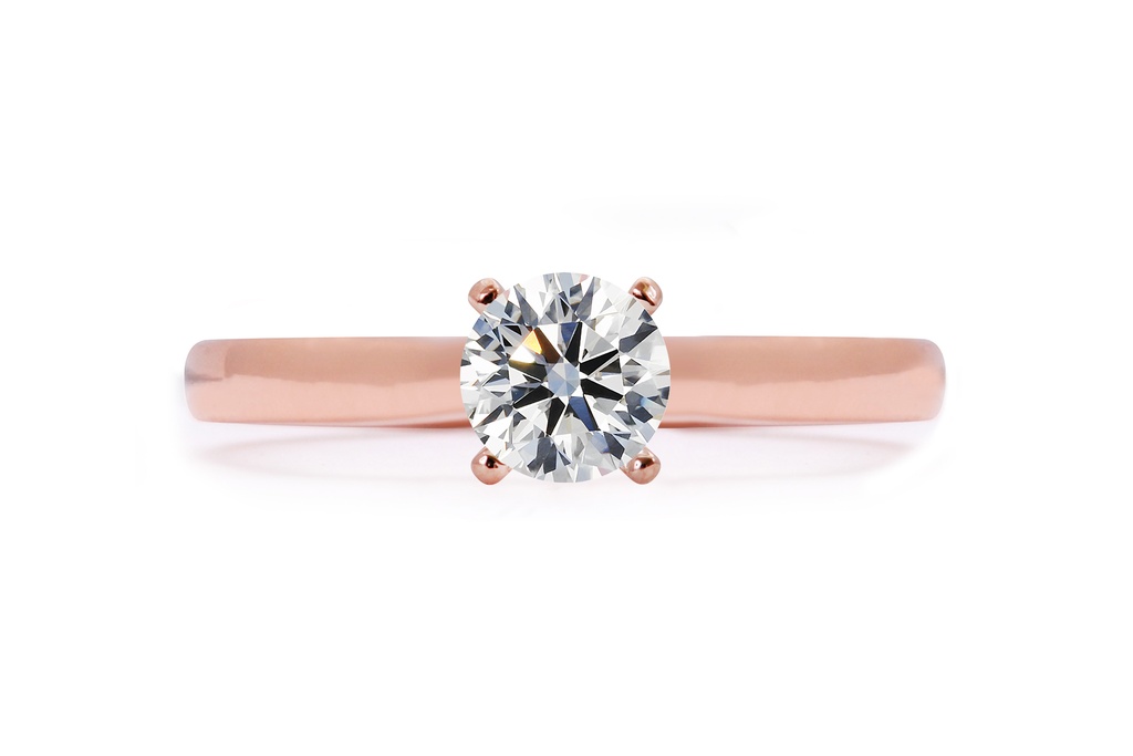 [CYC] Anillo de Compromiso Dolce con un diamante natural Corte Ideal Original 2/3ct VS2/I en oro rosa 18K