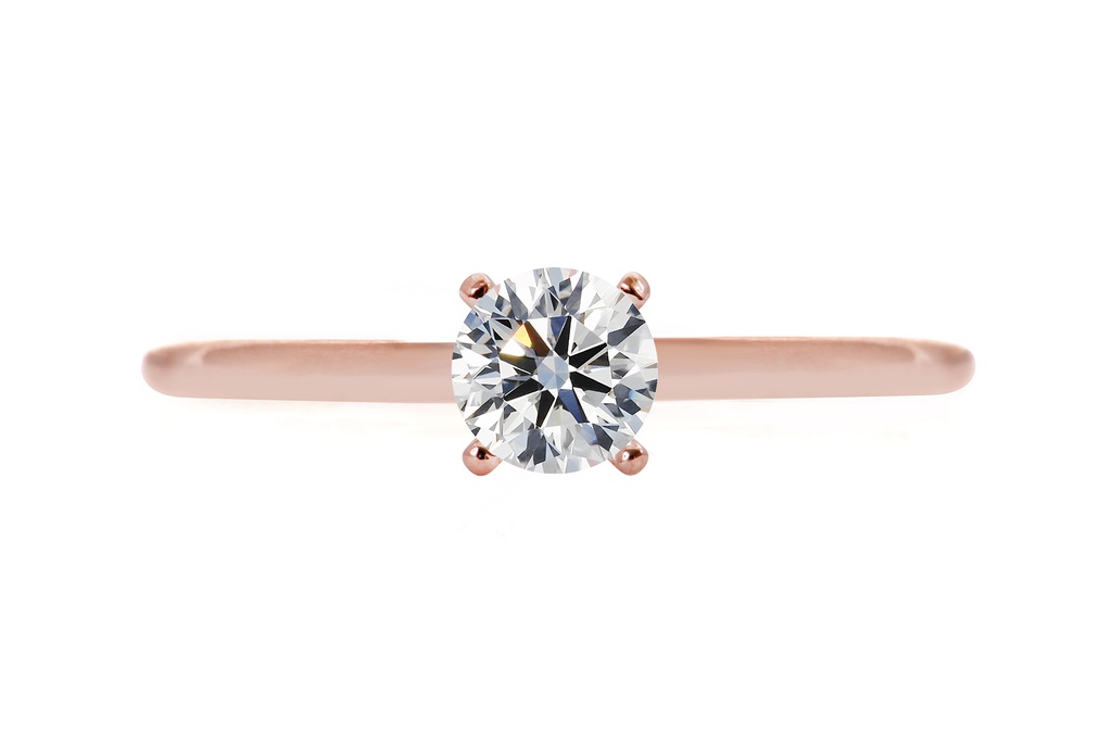 [CYC] Anillo de Compromiso Amore con un diamante natural Corte Ideal Original 2/3ct VS2/I en oro rosa 18K