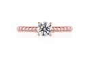 [CYC] Anillo de Compromiso Baciami con un diamante natural Corte Ideal Original 1/2ct VS2/I y adornado con 0.14ct de diamantes naturales en oro rosa 18K