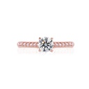 [CYC] Anillo de Compromiso Baciami con un diamante natural Corte Ideal Original 1/2ct VS2/I y adornado con 0.14ct de diamantes naturales en oro rosa 18K