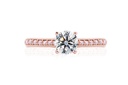 [CYC] Anillo de Compromiso Baciami con un diamante natural Corte Ideal Original 2/3ct VS2/I y adornado con 0.14ct de diamantes naturales en oro rosa 18K